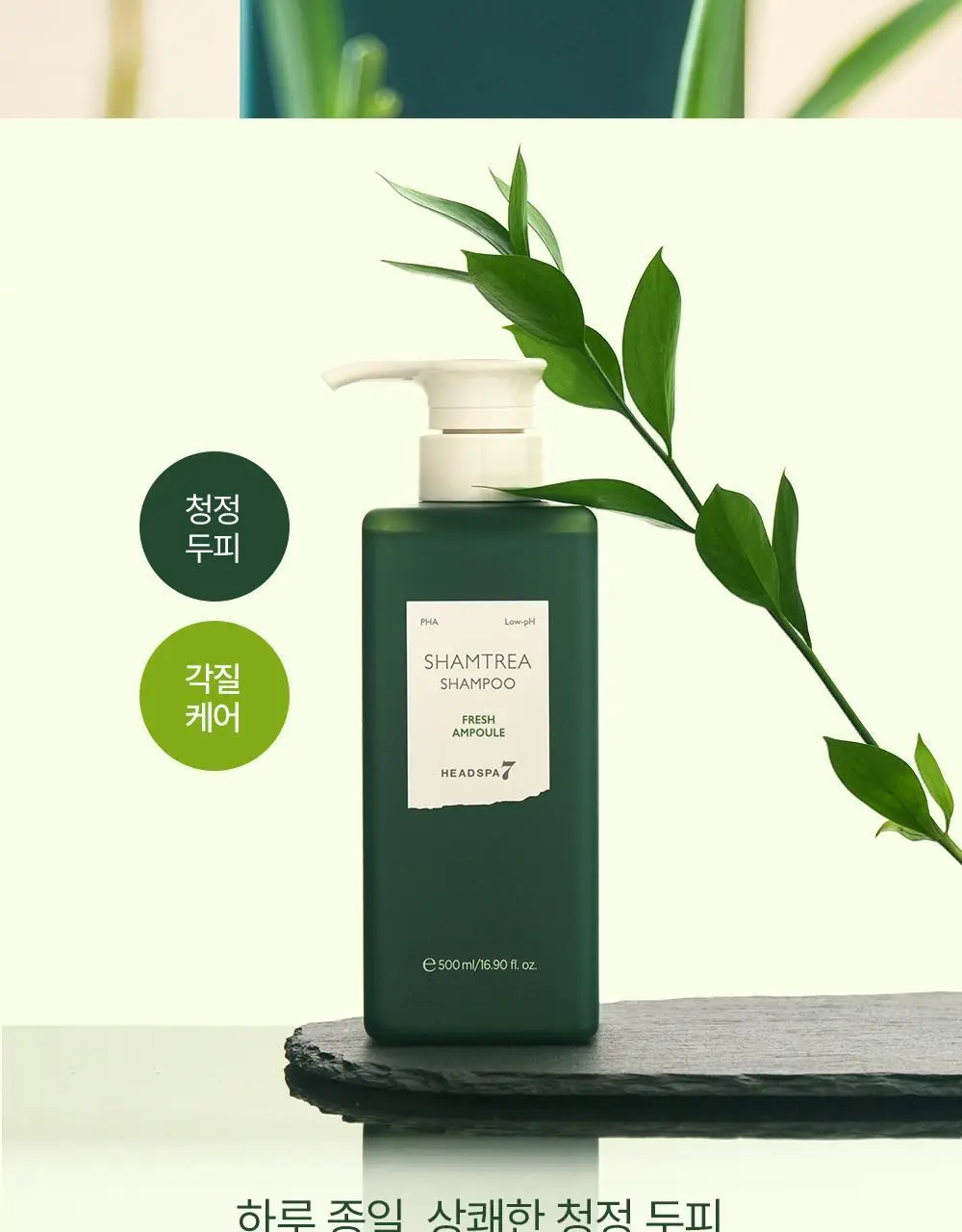 [약산성/두피진정] 헤드스파7 프레쉬 앰플 샴푸 500ml (탈모증상완화) 상세페이지 2